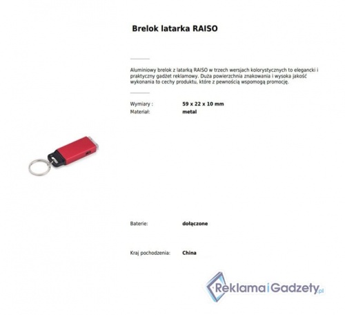 Brelok latarka RAISO DOM-002
