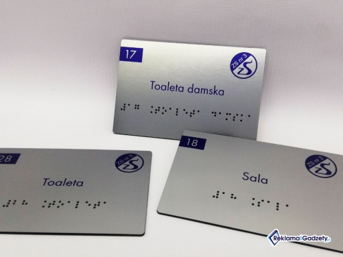 Tabliczki dla niewidomych Braille\'a 8x12cm z LOGO TDN-002