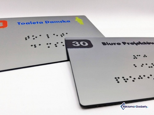  Tabliczki z alfabetem Brailla na drzwi lub ścianę wielokolorowe 15x10cm TDN-005